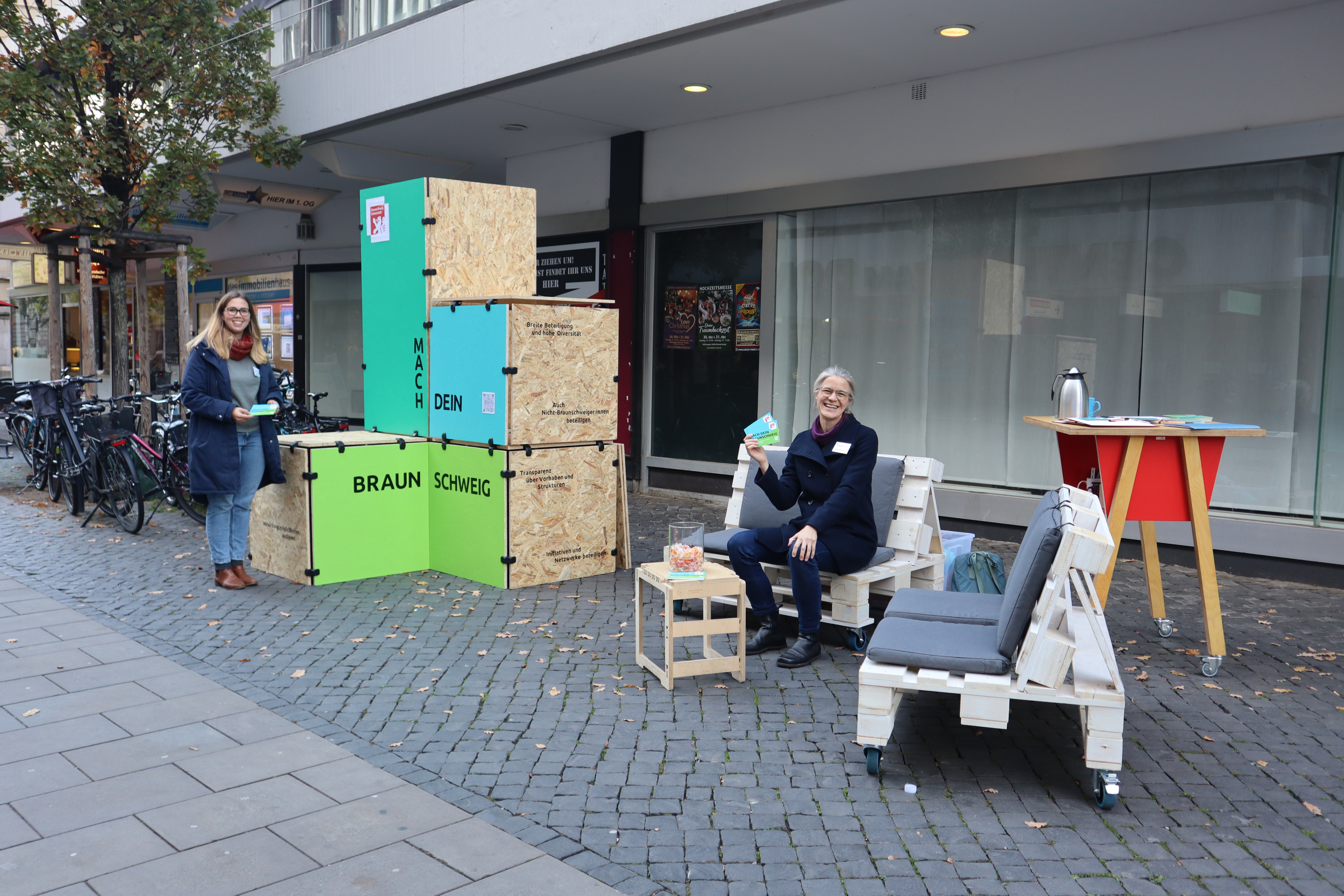 Der Pop-Up-Stand in der Innenstadt